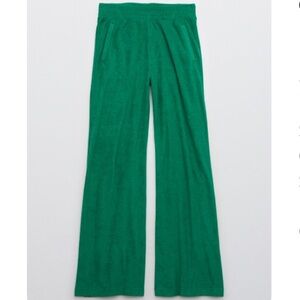 Aerie Green Wide Leg Pants